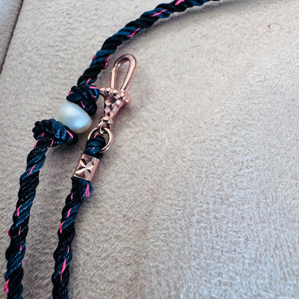 Marie Lichtenberg silk mauli Necklace with White Pearl Accents - Picture 7 of 8